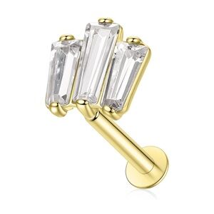 Push-in Jewelry Studs 14K Solid Yellow Gold 16g Piercing/Cartilage/Lip/Earring
